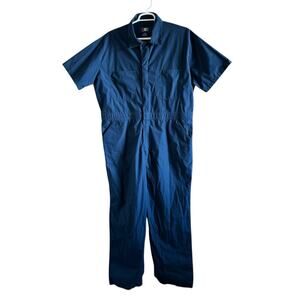 USA Works Coveralls Mens Size XL Regular Blue Workshop Maintenance